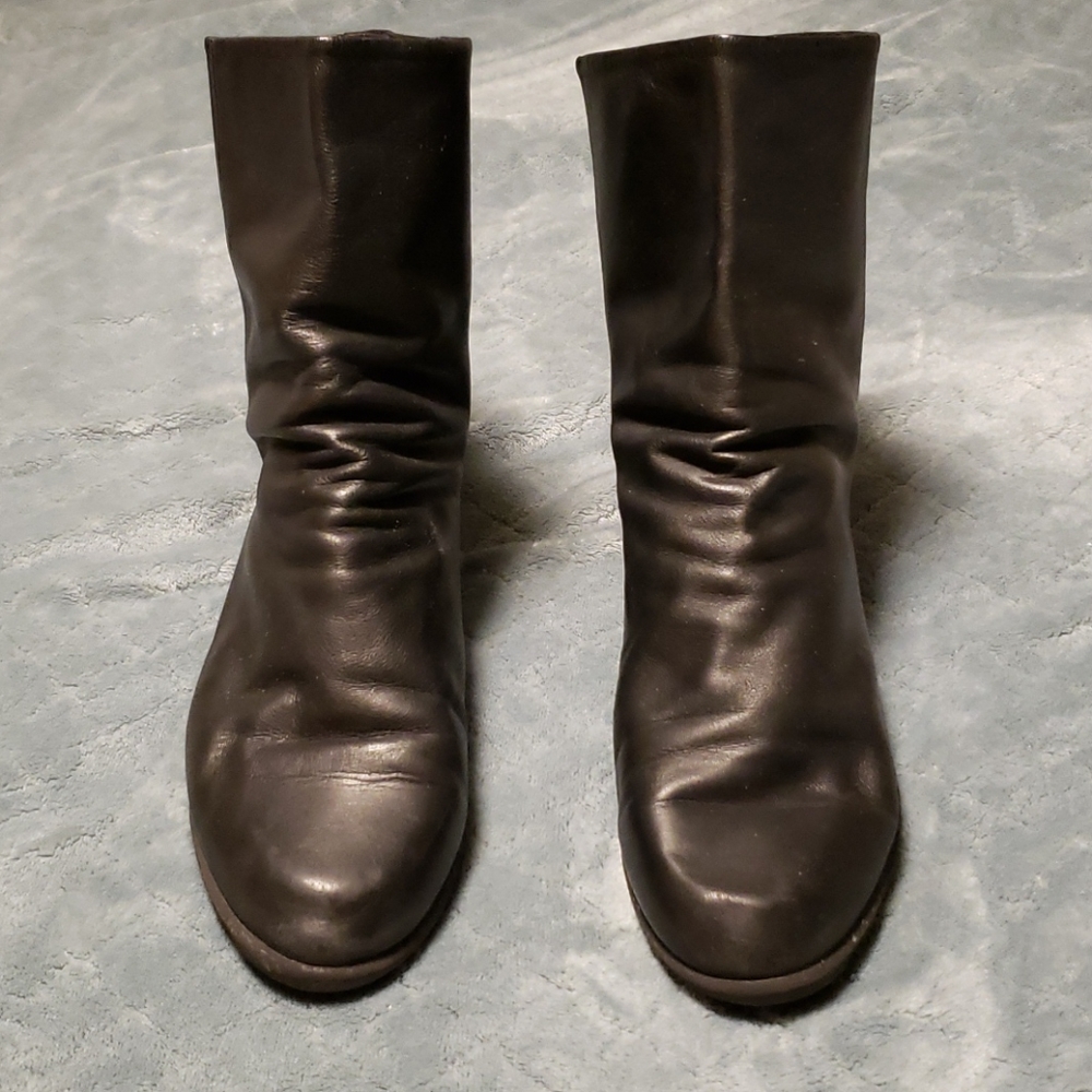 Black leather boots